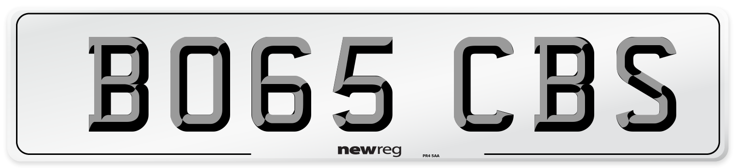 BO65 CBS Number Plate from New Reg